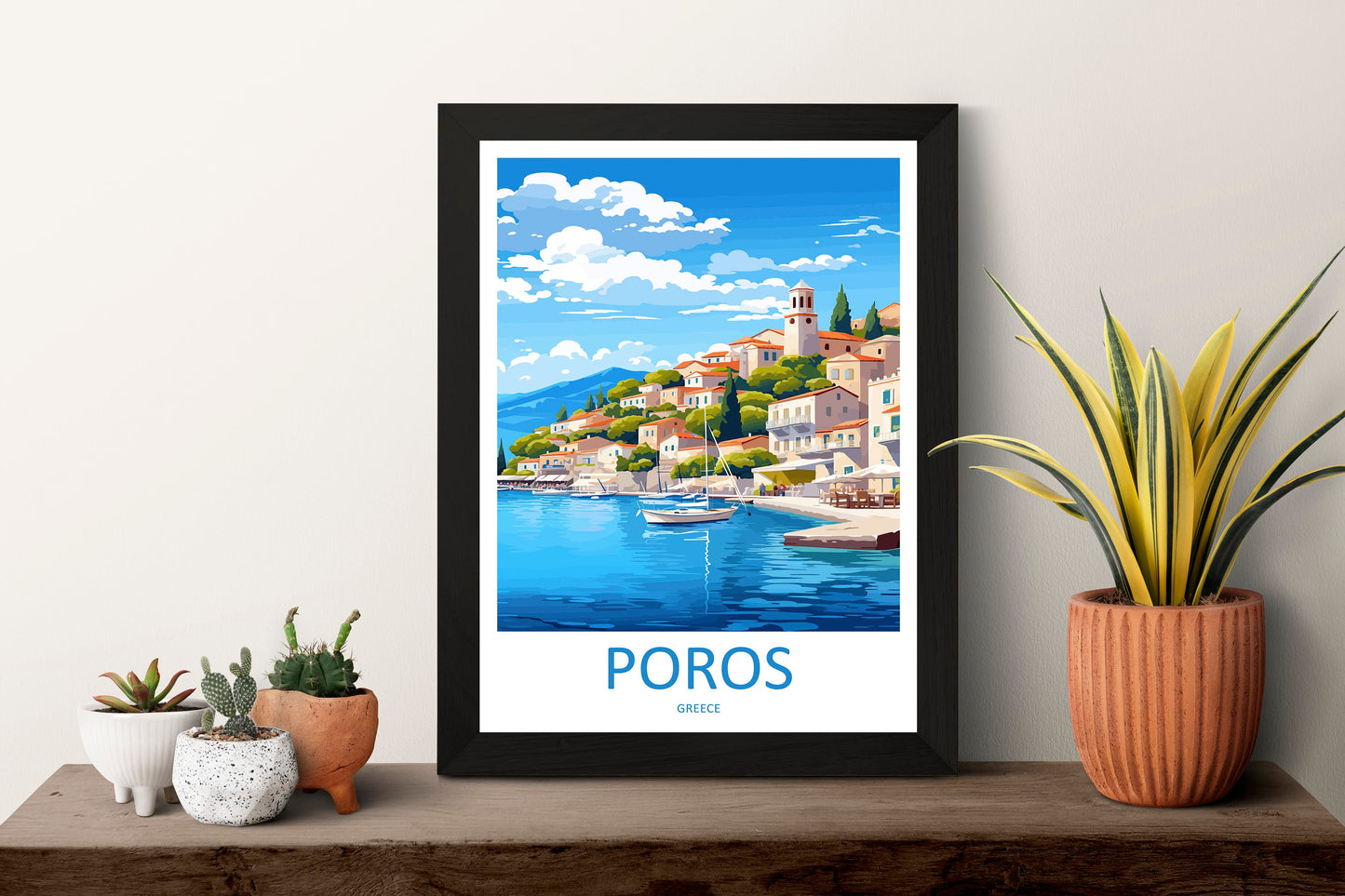 Poros Travel Print Wall Art Poros Greece Wall Hanging Home Decoration Poros Gift Art Lovers Wall Art Print Poros Greece Wall Art