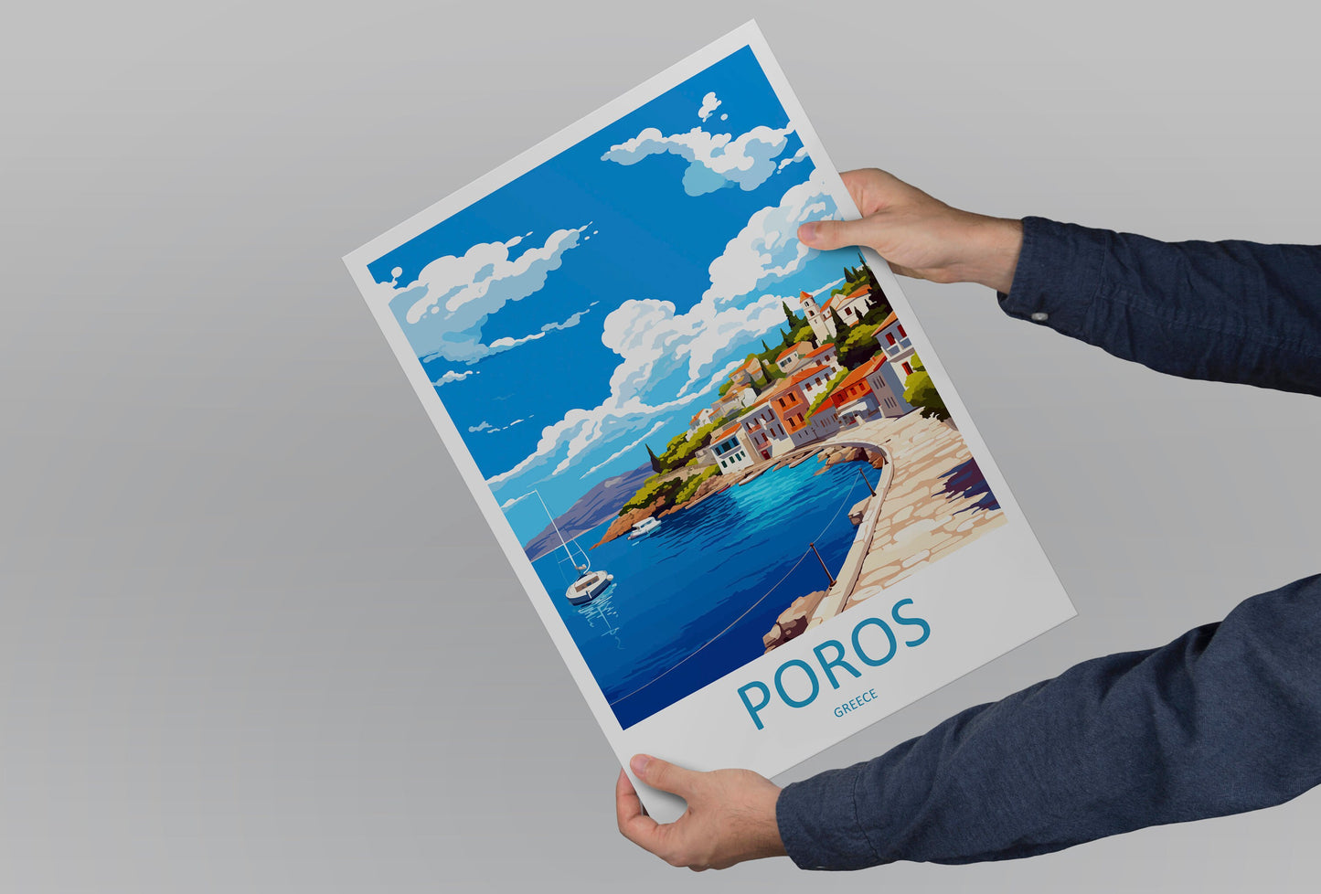 Poros Travel Print Wall Art Poros Greece Wall Hanging Home Decoration Poros Gift Art Lovers Wall Art Print Poros Greece Wall Art