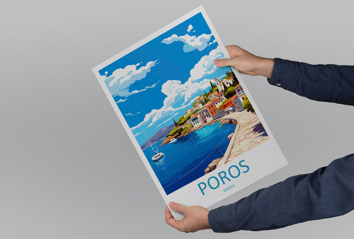 Poros Travel Print Wall Art Poros Greece Wall Hanging Home Decoration Poros Gift Art Lovers Wall Art Print Poros Greece Wall Art