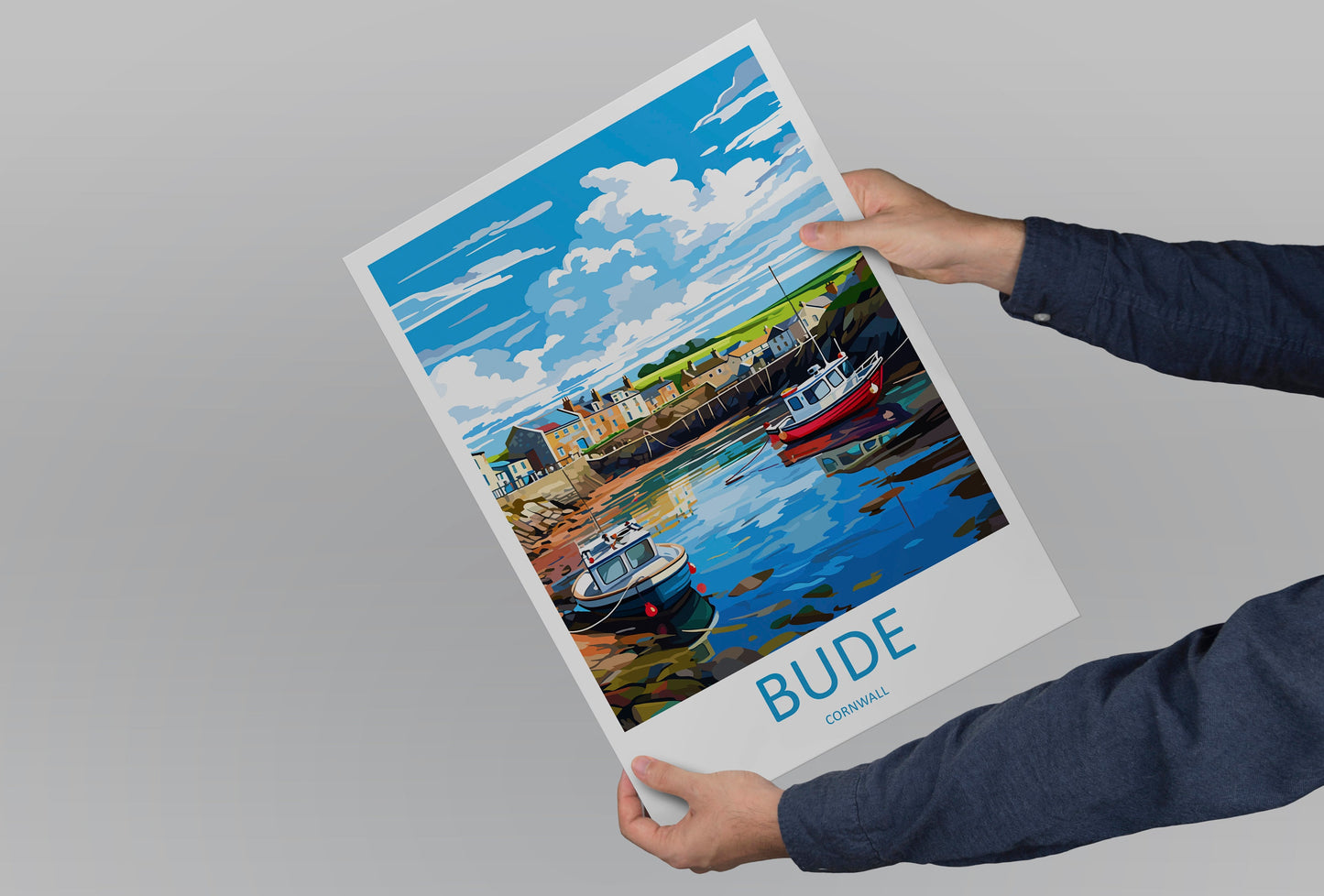 Bude Travel Print Wall Art Bude Wall Hanging Home Décor Bude Gift Art Lovers Cornwall Art Lover Gift