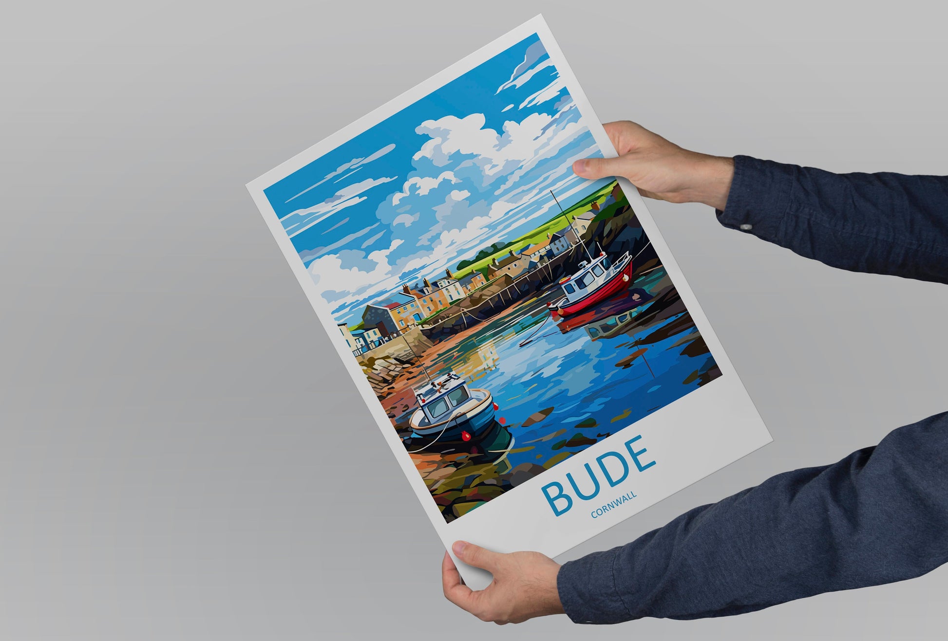 Bude Travel Print Wall Art Bude Wall Hanging Home Décor Bude Gift Art Lovers Cornwall Art Lover Gift