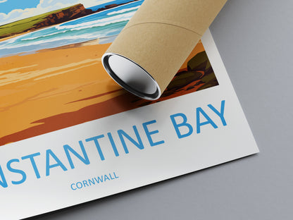 Constantine Bay Travel Print Wall Art Constantine Bay Wall Hanging Home Décor Constantine Bay Gift Art Lovers Cornwall Art Lover Gift
