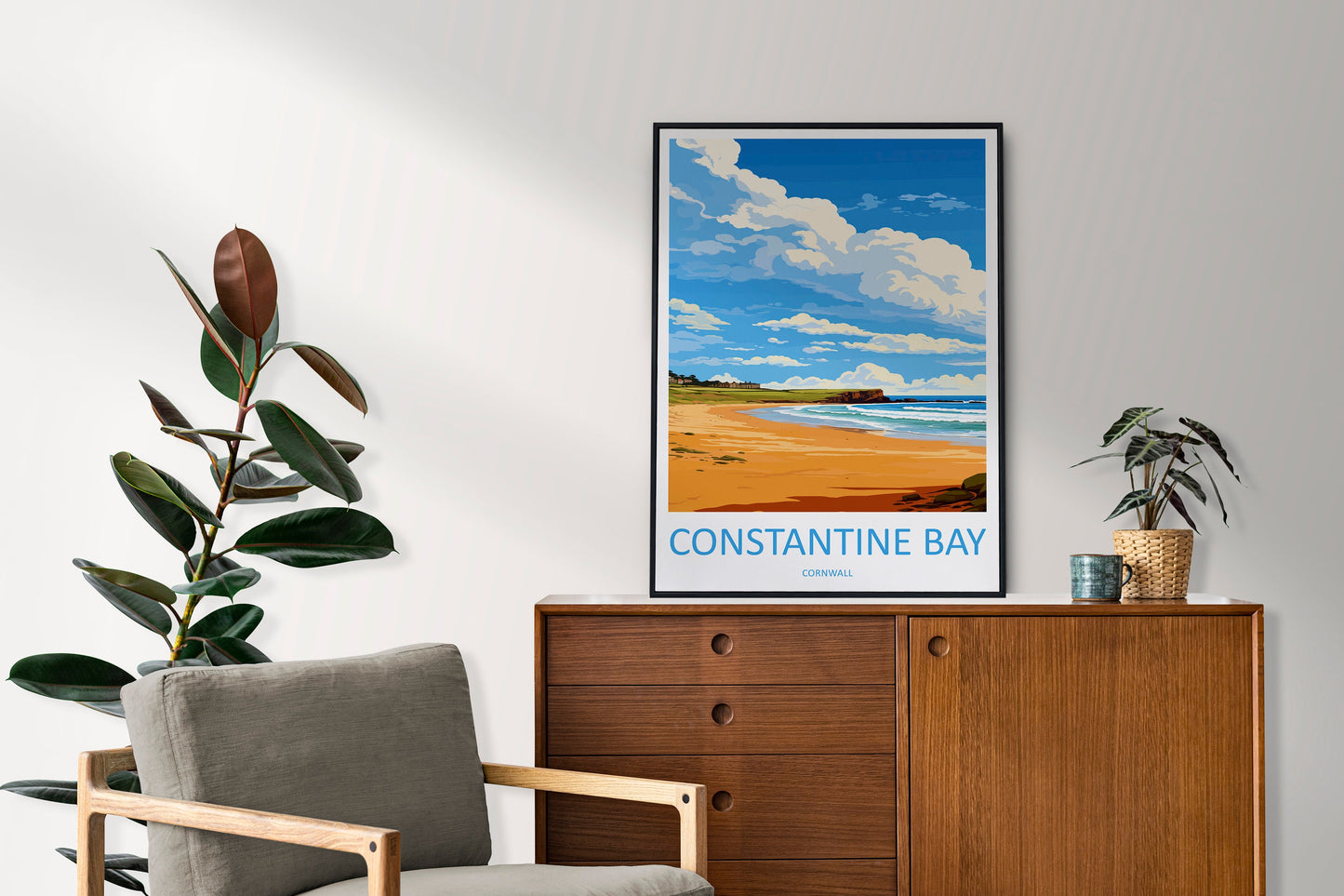 Constantine Bay Travel Print Wall Art Constantine Bay Wall Hanging Home Décor Constantine Bay Gift Art Lovers Cornwall Art Lover Gift