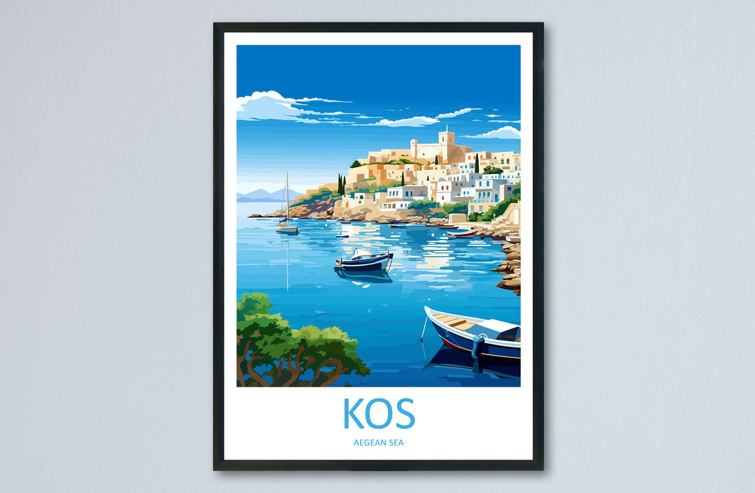 Kos Travel Print Wall Art Kos Wall Hanging Home Decoration Kos Gift Art Lovers Wall Art Print Kos Print