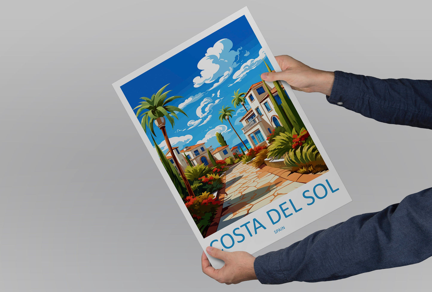 Costa Del Sol Travel Print Wall Art Costa Del Sol Wall Hanging Home Décor Costa Del Sol Gift Art Lovers Spain Art Lover Gift Art Print