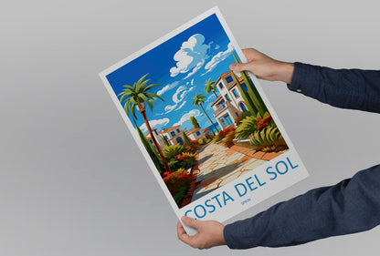 Costa Del Sol Travel Print Wall Art Costa Del Sol Wall Hanging Home Décor Costa Del Sol Gift Art Lovers Spain Art Lover Gift Art Print
