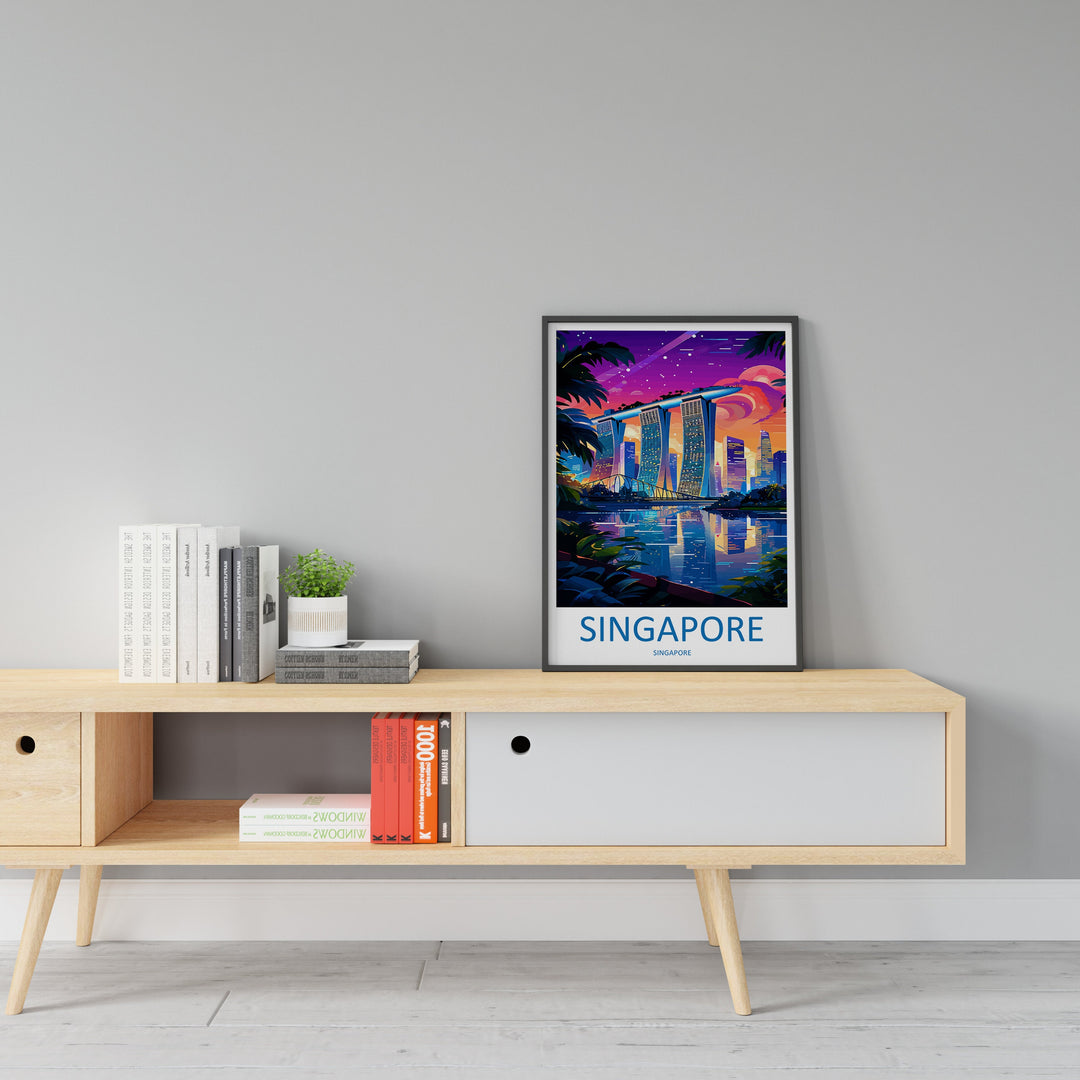 Marina Bay Sands Travel Print Wall Art Marina Bay Sands Wall Hanging Home Decoration Marina Bay Sands Gift Art Lovers Wall Art Singapore