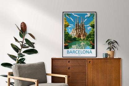 Barcelona Travel Print Wall Art Barcelona Wall Hanging Home Décor Barcelona Gift Art Lovers Spain Art Lover Gift Barcelona Print Spain Art