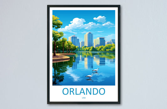 Orlando Travel Print Wall Art Orlando Wall Hanging Home Décor Orlando Gift Art Lovers Gift Beach Florida Orlando Print For Florida City