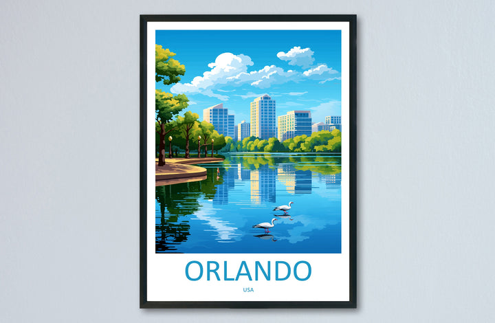 Orlando Travel Print Wall Art Orlando Wall Hanging Home Décor Orlando Gift Art Lovers Gift Beach Florida Orlando Print For Florida City
