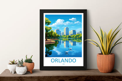 Orlando Travel Print Wall Art Orlando Wall Hanging Home Décor Orlando Gift Art Lovers Gift Beach Florida Orlando Print For Florida City