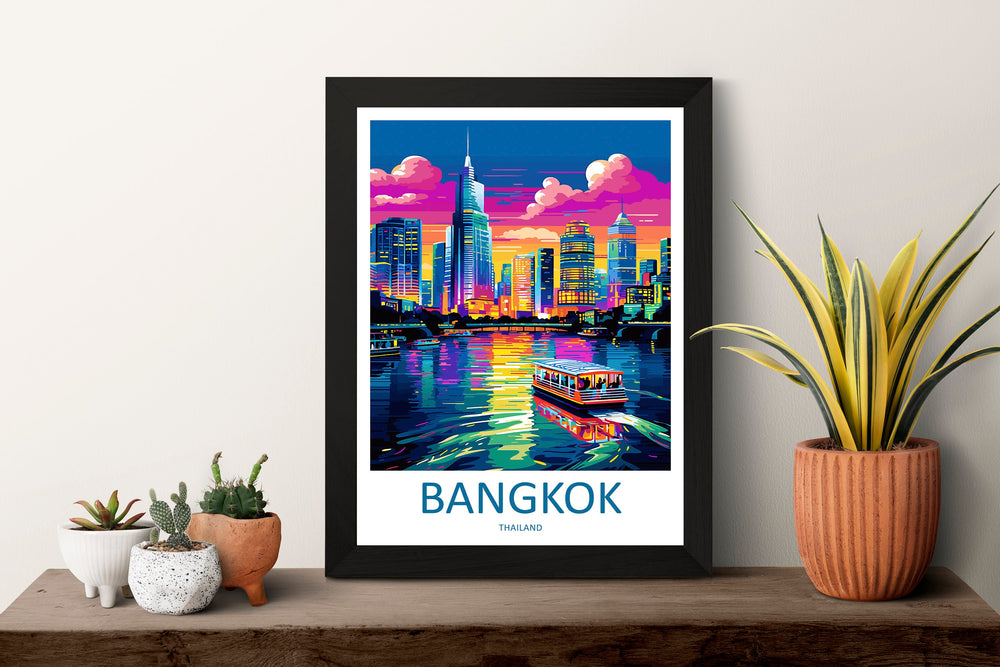 Bangkok Travel Print Wall Art Bangkok Wall Hanging Home Decor Bangkok Gift Art Lovers Wall Art Thailand Travel Print Gift Thai Travel Art