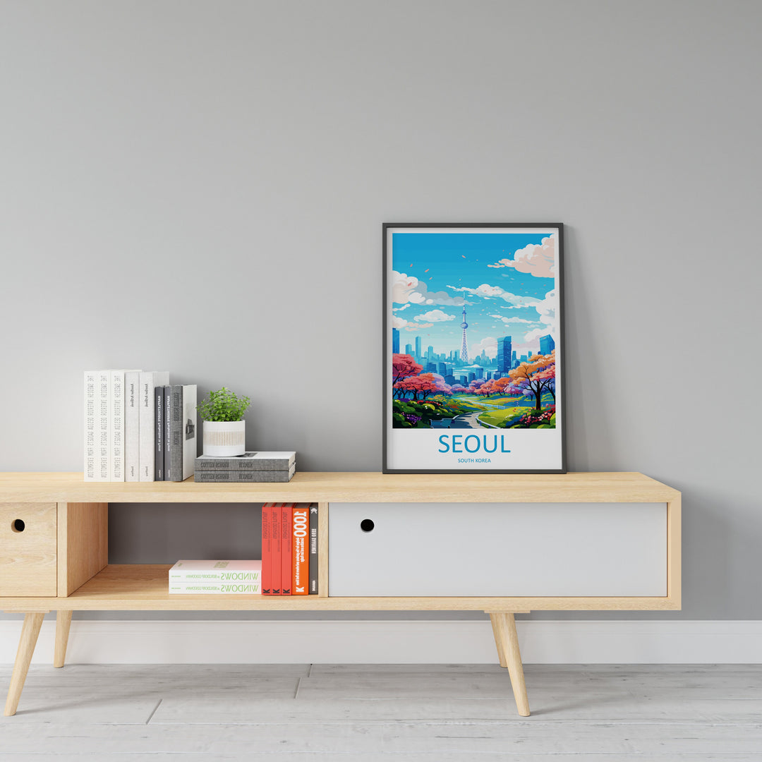 Seoul Travel Print Wall Art Seoul Wall Hanging Home Décor Seoul Gift Art Lovers South Korea Art Lover Gift Seoul Wall Décor