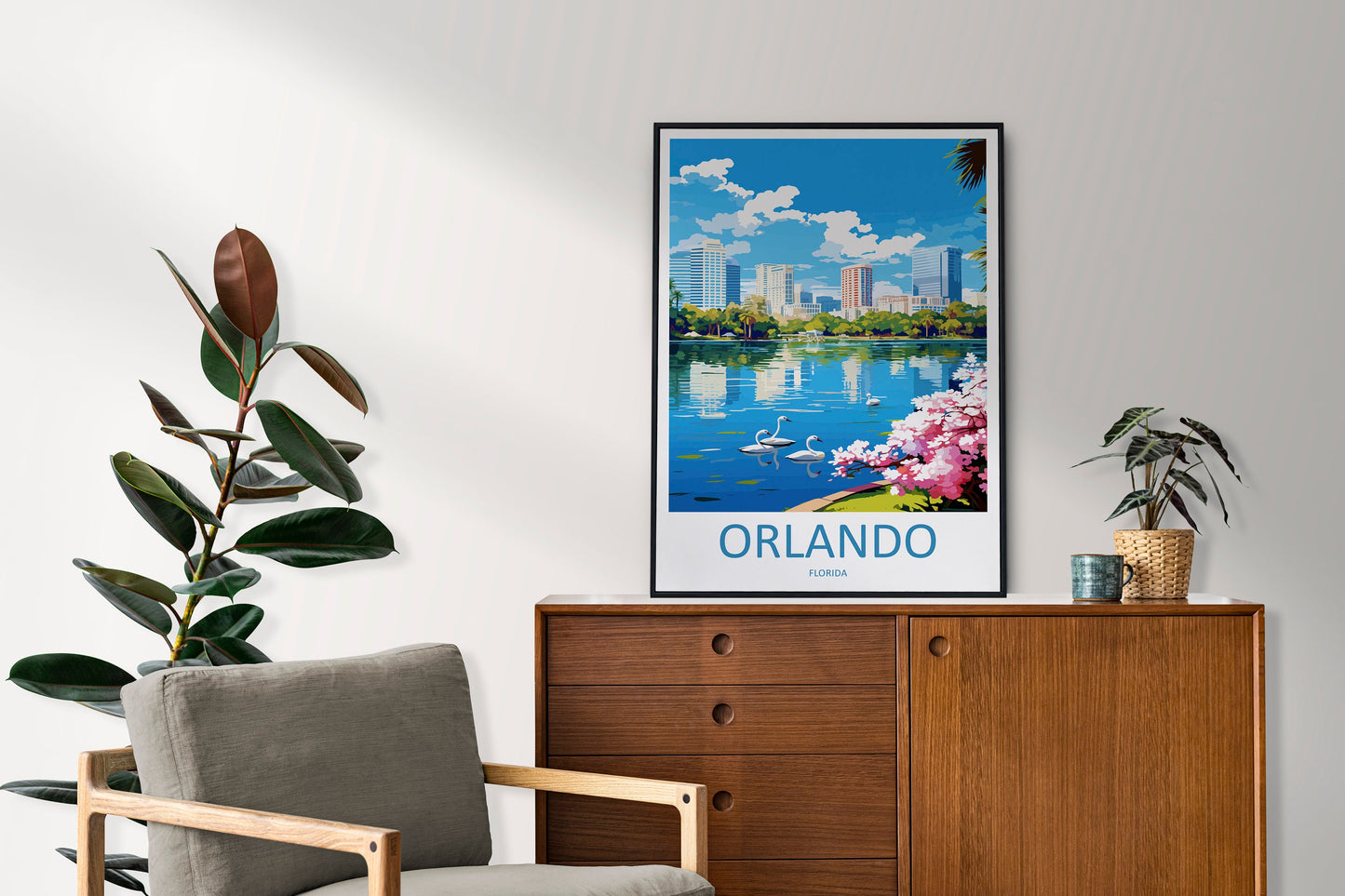 Orlando Travel Print Wall Art Orlando Wall Hanging Home Décor Orlando Gift Art Lovers Gift Beach Florida Orlando Print For Florida City