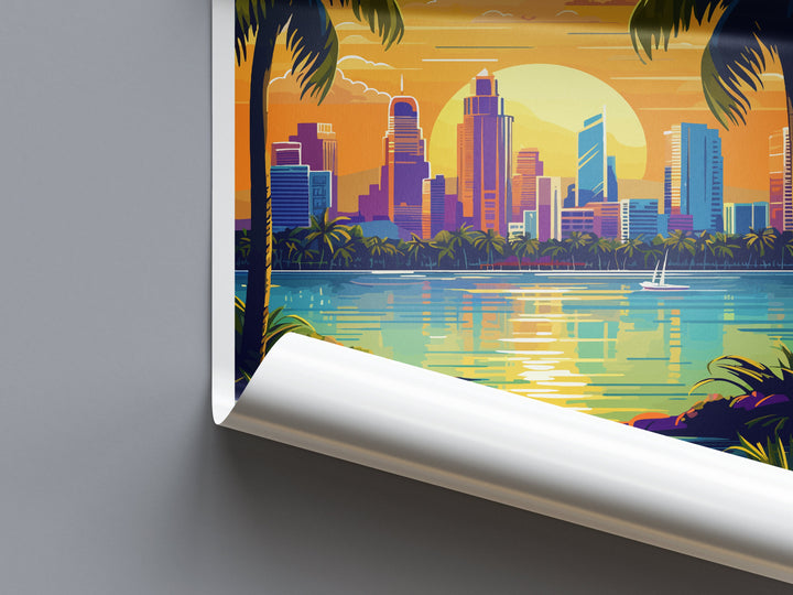 Miami Travel Print Wall Art Miami Wall Hanging Home Décor Miami Gift Art Lovers Florida Art Lover Gift Florida Print
