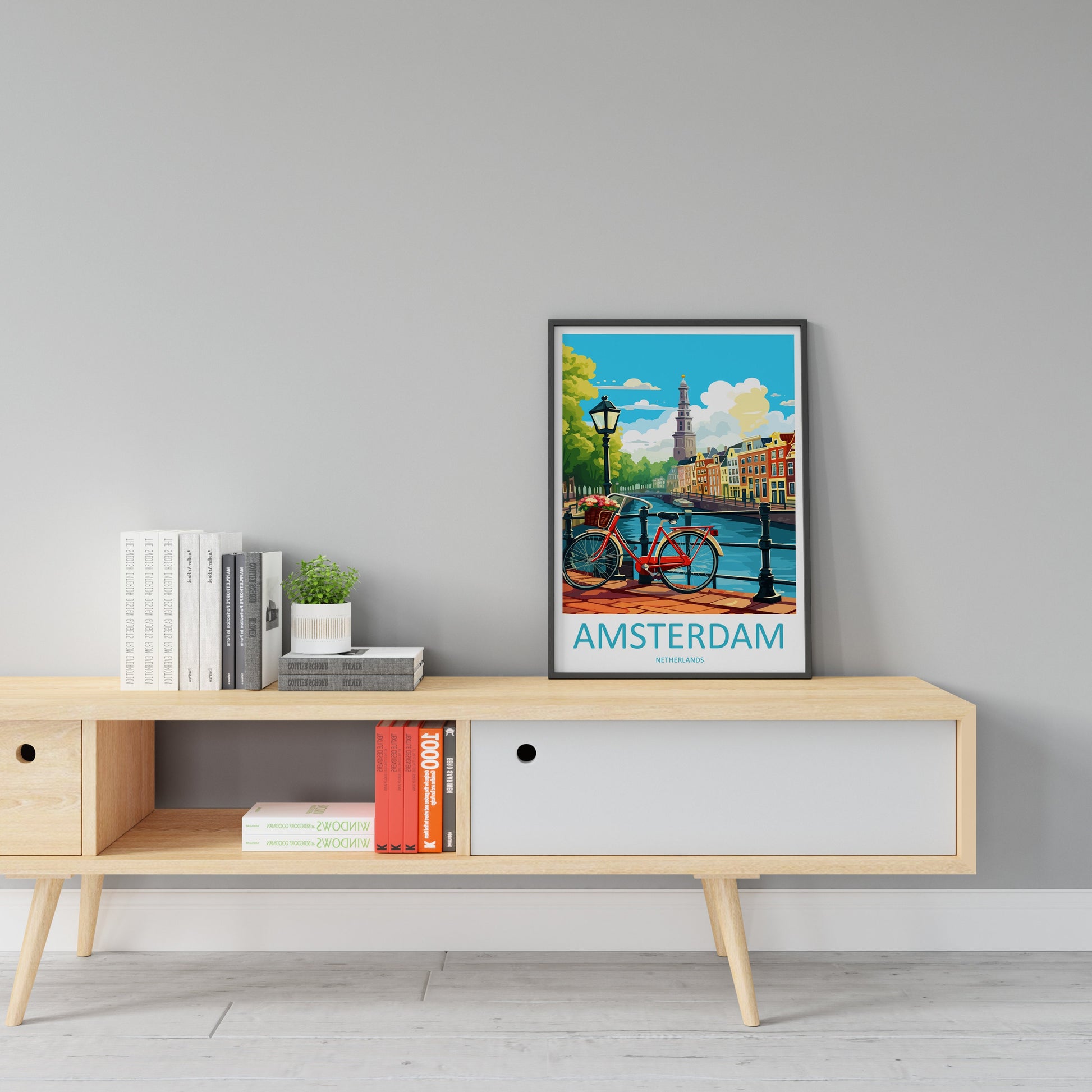 Amsterdam Travel Print Wall Art Amsterdam Wall Hanging Home Décor Amsterdam Gift Art Lovers Netherlands Art Lover Gift Amsterdam Decor