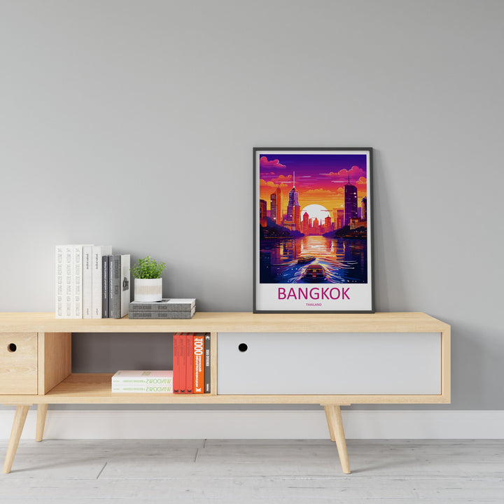Bangkok Travel Print Wall Art Bangkok Wall Hanging Home Decor Bangkok Gift Art Lovers Wall Art Thailand Travel Print Gift Thai Travel Art