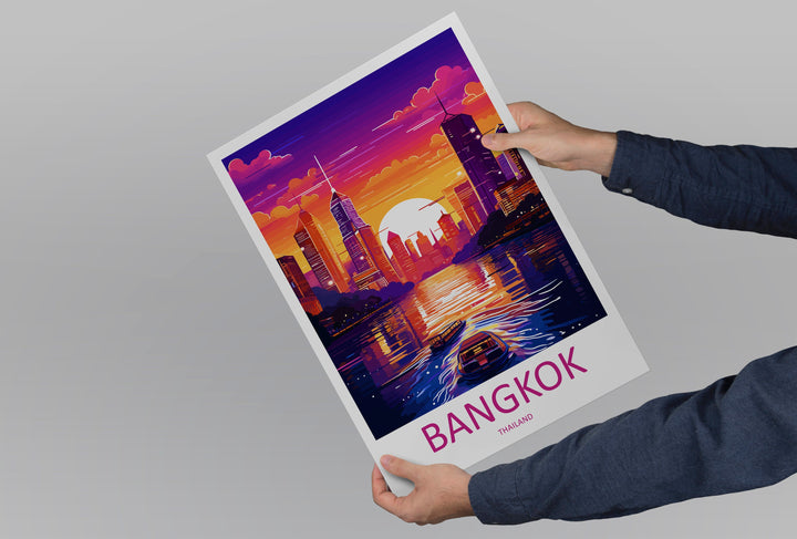 Bangkok Travel Print Wall Art Bangkok Wall Hanging Home Decor Bangkok Gift Art Lovers Wall Art Thailand Travel Print Gift Thai Travel Art