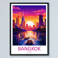 Bangkok Travel Print Wall Art Bangkok Wall Hanging Home Decor Bangkok Gift Art Lovers Wall Art Thailand Travel Print Gift Thai Travel Art