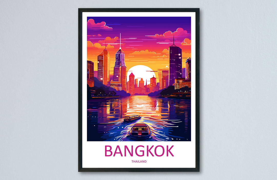 Bangkok Travel Print Wall Art Bangkok Wall Hanging Home Decor Bangkok Gift Art Lovers Wall Art Thailand Travel Print Gift Thai Travel Art