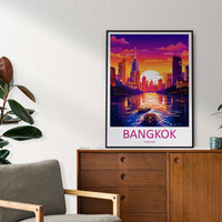 Bangkok Travel Print Wall Art Bangkok Wall Hanging Home Decor Bangkok Gift Art Lovers Wall Art Thailand Travel Print Gift Thai Travel Art
