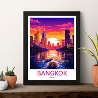 Bangkok Travel Print Wall Art Bangkok Wall Hanging Home Decor Bangkok Gift Art Lovers Wall Art Thailand Travel Print Gift Thai Travel Art