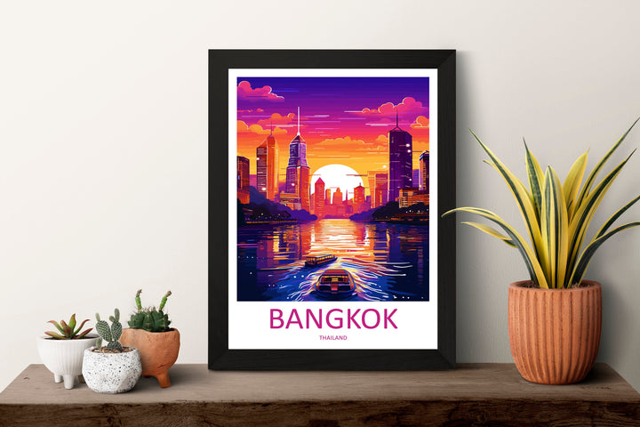 Bangkok Travel Print Wall Art Bangkok Wall Hanging Home Decor Bangkok Gift Art Lovers Wall Art Thailand Travel Print Gift Thai Travel Art