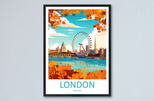London Travel Print Wall Art London Wall Hanging Home Décor London Gift Art Lovers England Art Lover Gift London Travel Gift