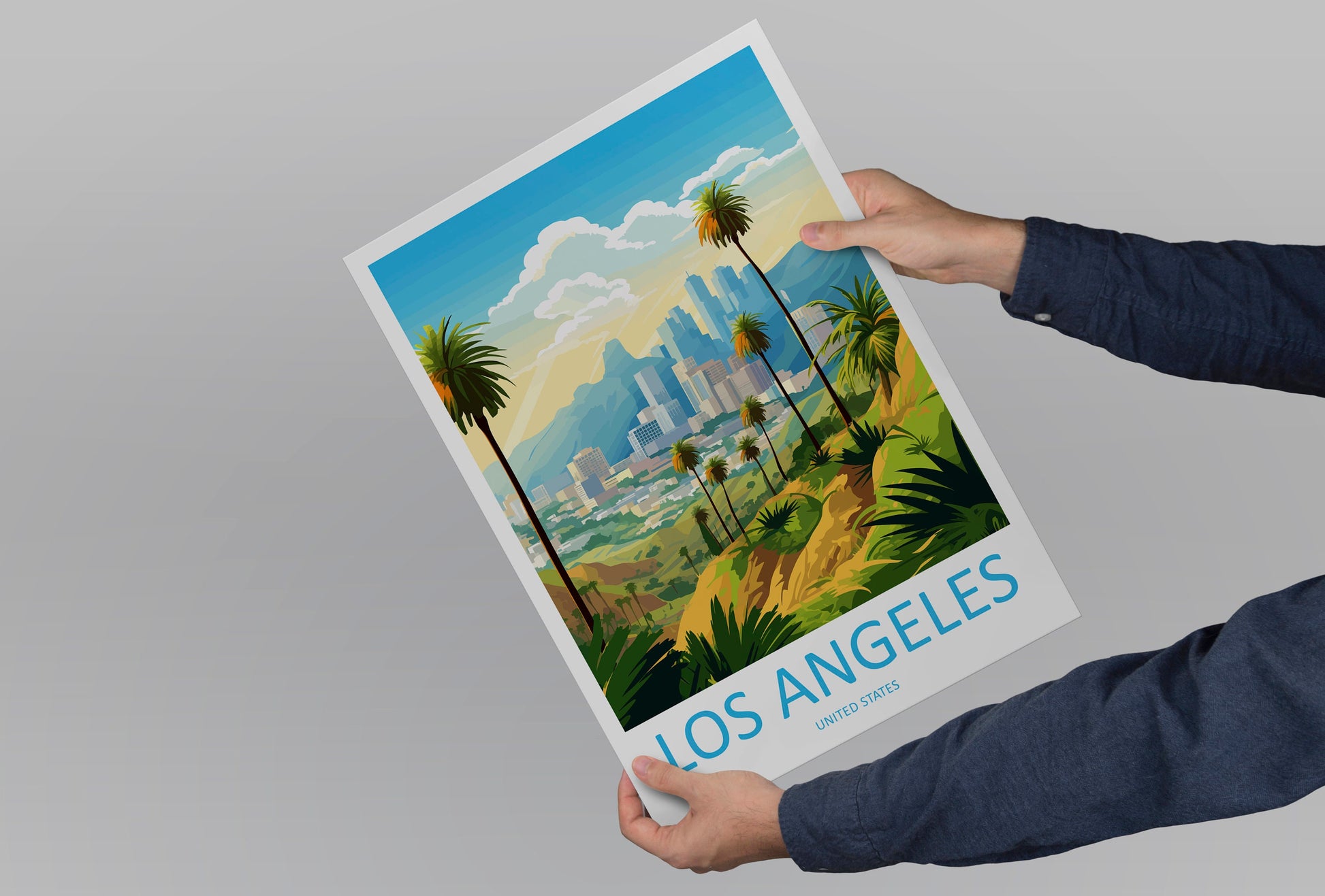 Los Angeles Travel Print Wall Art Los Angeles Wall Hanging Home Décor Los Angeles Gift Art Lovers California Art Lover Gift Los Angeles Deco