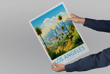 Los Angeles Travel Print Wall Art Los Angeles Wall Hanging Home Décor Los Angeles Gift Art Lovers California Art Lover Gift Los Angeles Deco