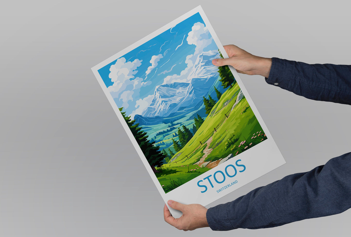 Stoos Travel Print Wall Art Stoos Wall Hanging Home Décor Stoos Gift Art Lovers Switzerland Art Lover Gift Stoos Travel