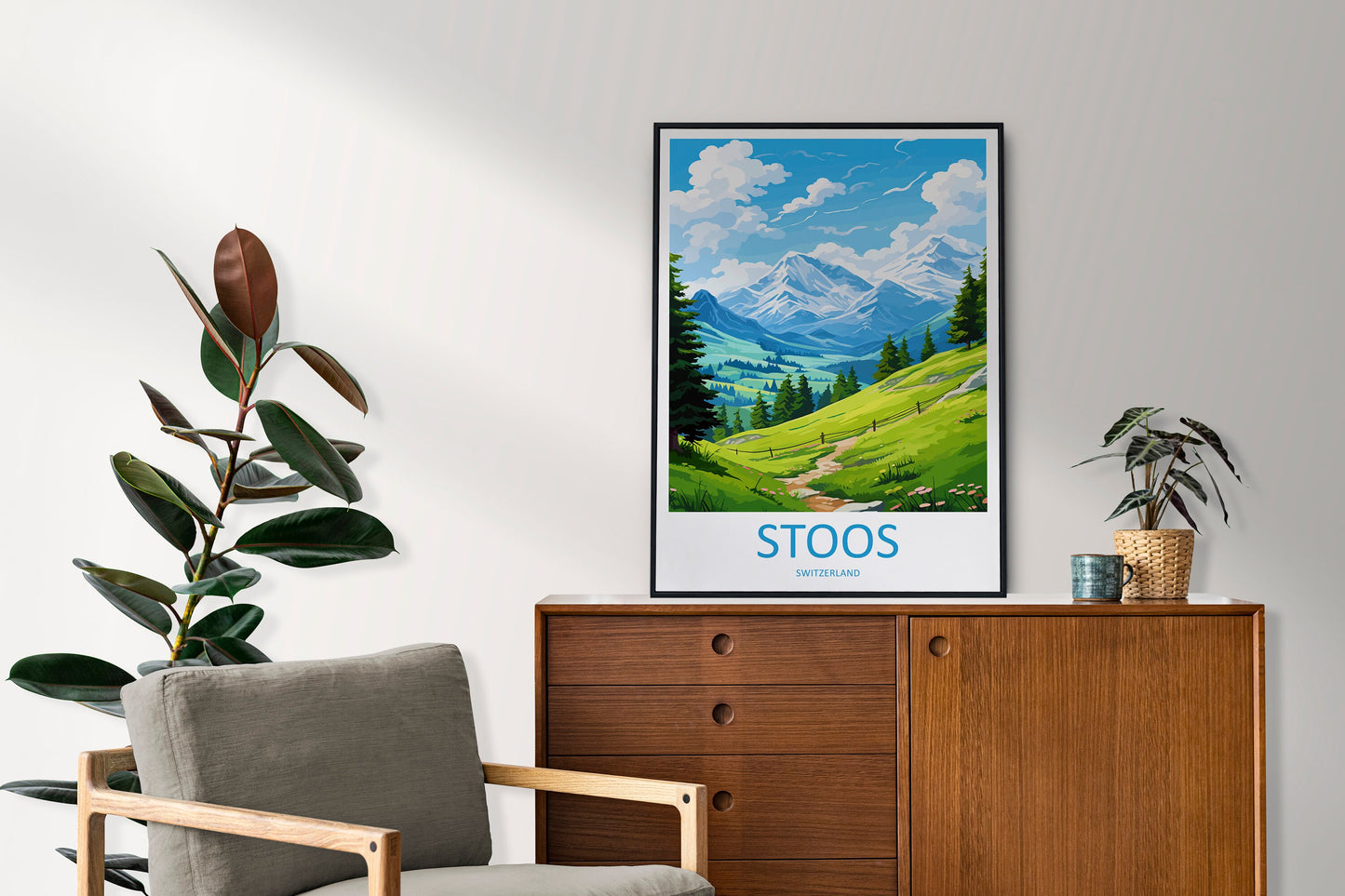 Stoos Travel Print Wall Art Stoos Wall Hanging Home Décor Stoos Gift Art Lovers Switzerland Art Lover Gift Stoos Travel