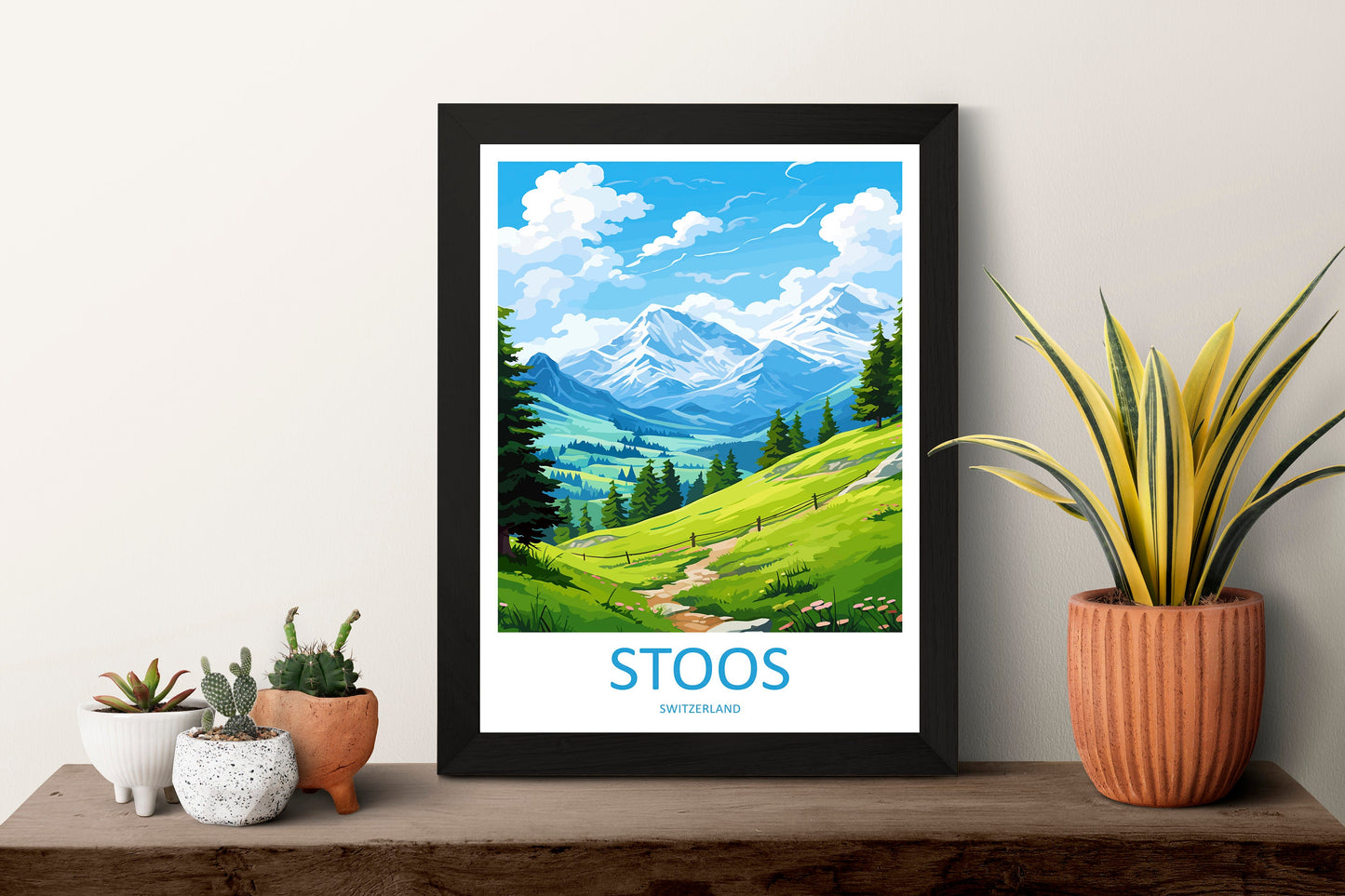 Stoos Travel Print Wall Art Stoos Wall Hanging Home Décor Stoos Gift Art Lovers Switzerland Art Lover Gift Stoos Travel