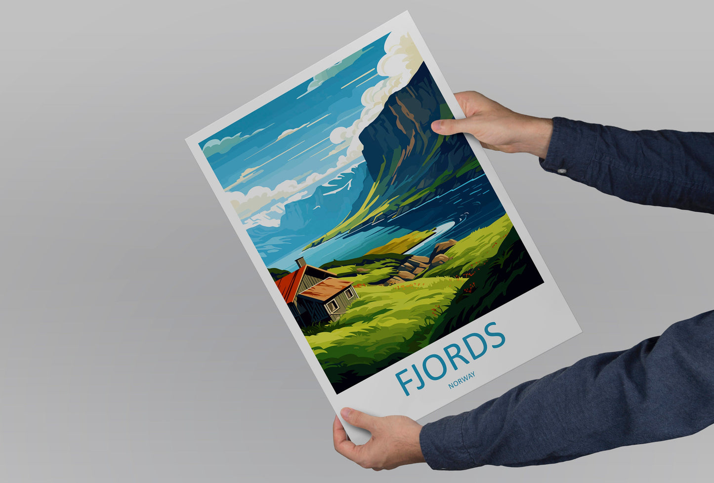 The Fjords Travel Print The Fjords Norway Home Décor The Fjords Art Print Norwegian Mountains Room Print For Scandinavian Mountains Gift Art