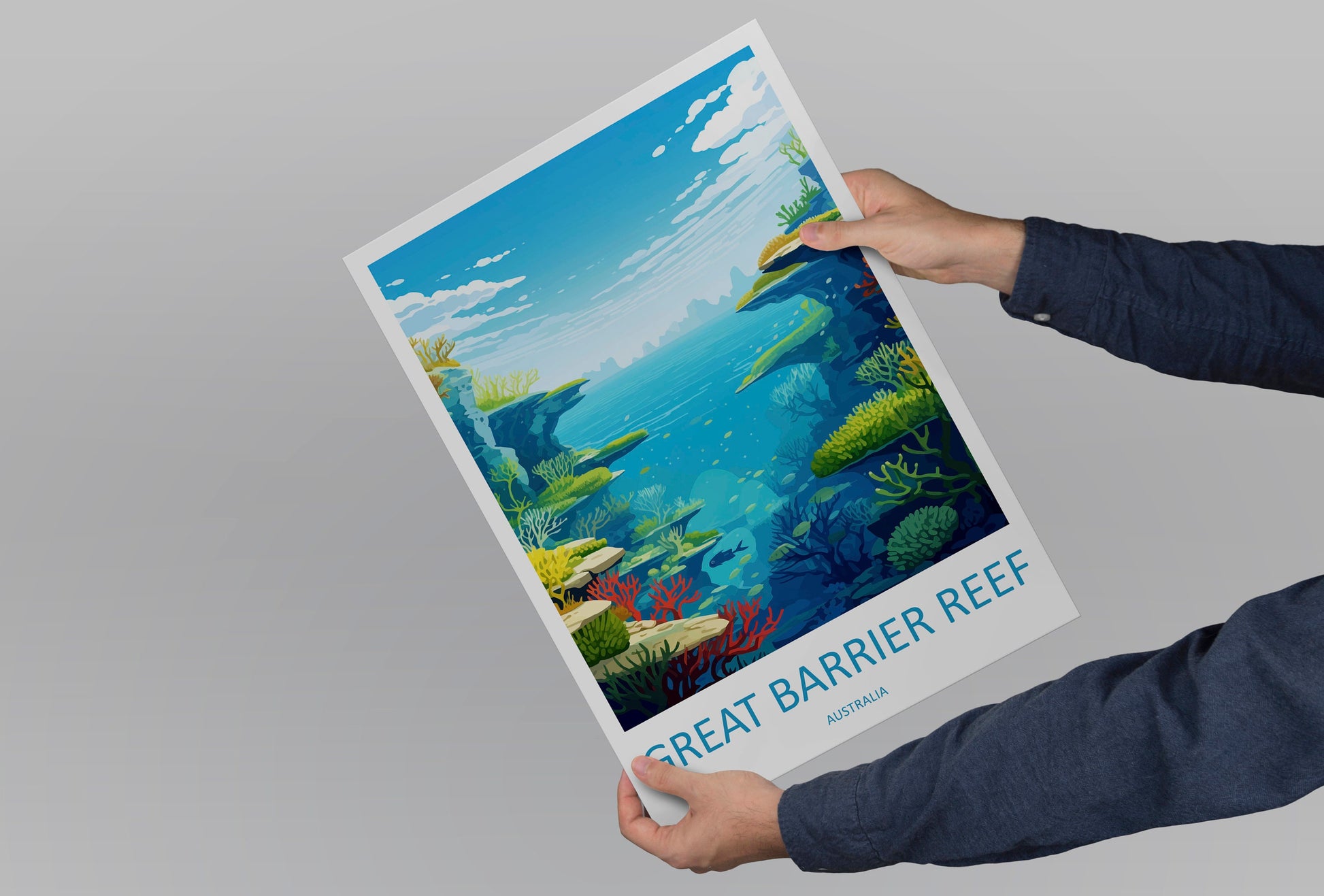Great Barrier Reef Travel Print Wall Art Great Barrier Reef Wall Hanging Home Décor Great Barrier Reef Gift Art Lovers Wall Art Australia