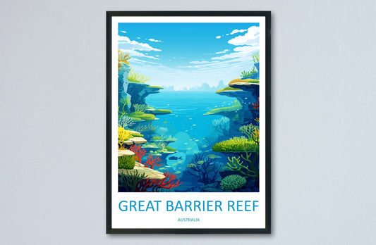 Great Barrier Reef Travel Print Wall Art Great Barrier Reef Wall Hanging Home Décor Great Barrier Reef Gift Art Lovers Wall Art Australia
