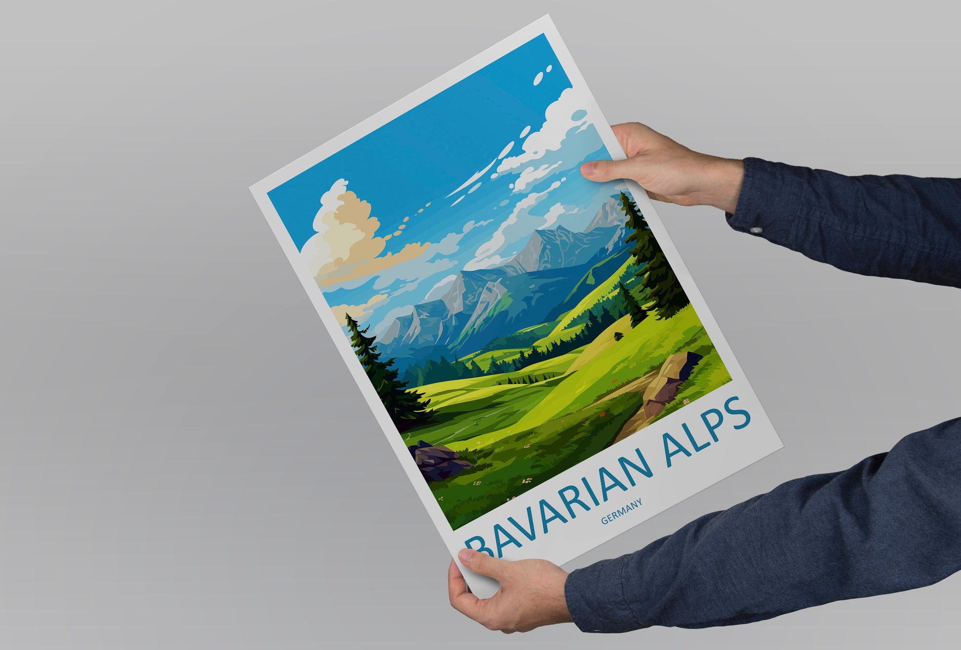 Bavarian Alps Print Bavarian Home Decor Landscape Art Print Bavarian Wall Art for Nature Enthusiast Gift Wall Hanging Bavarian Germany Print
