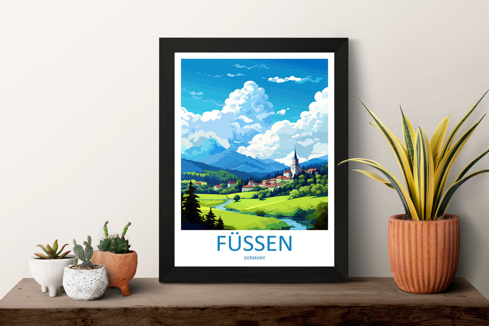 Füssen Travel Print Füssen Home Décor Germany Art Print Germany Füssen Wall Print For Füssen Gift