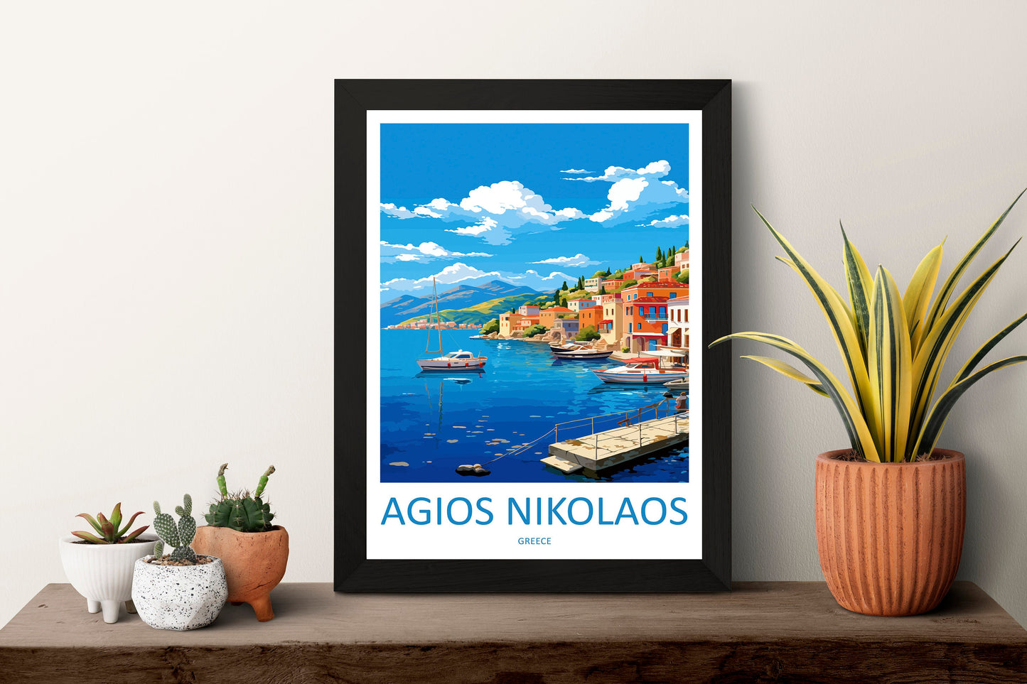 Agios Nikolaos Travel Print Wall Art Agios Nikolaos Greece Wall Hanging Home Decoration Agios Nikolaos Gift Art Lovers Art Agios Nikolaos