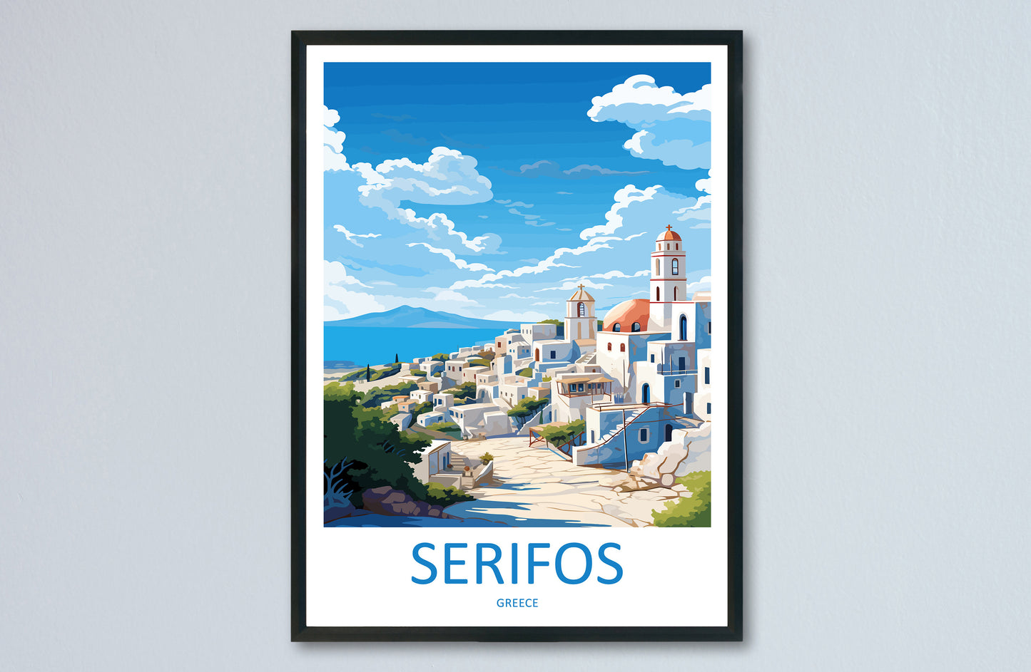 Serifos Travel Print Wall Art Serifos Greece Wall Hanging Home Decoration Serifos Gift Art Lovers Wall Art Print Serifos Greece Wall Art