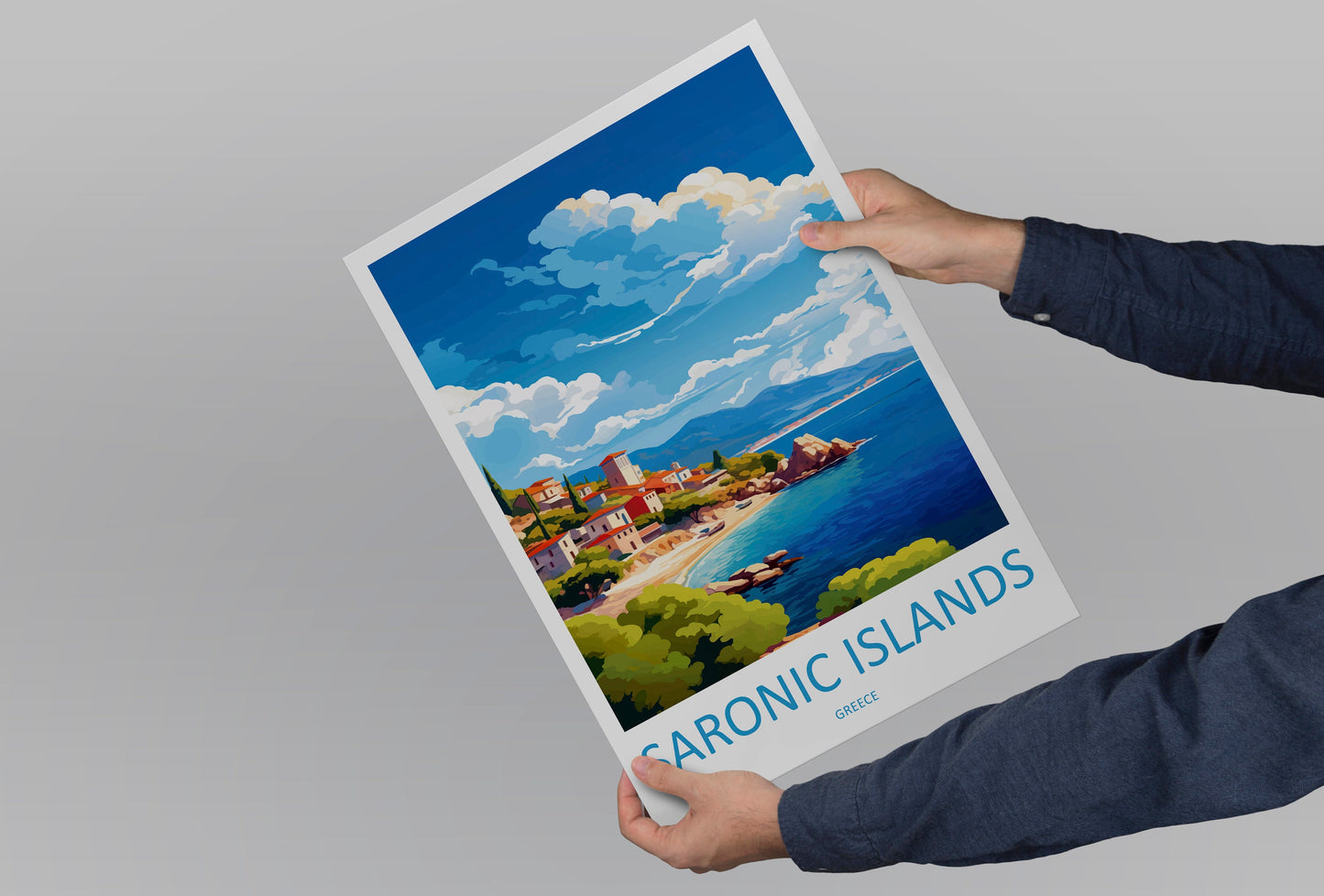 Saronic Islands Travel Print Wall Art Saronic Islands Greece Wall Hanging Home Decor Saronic Islands Gift Art Lovers Wall Art Print Greece