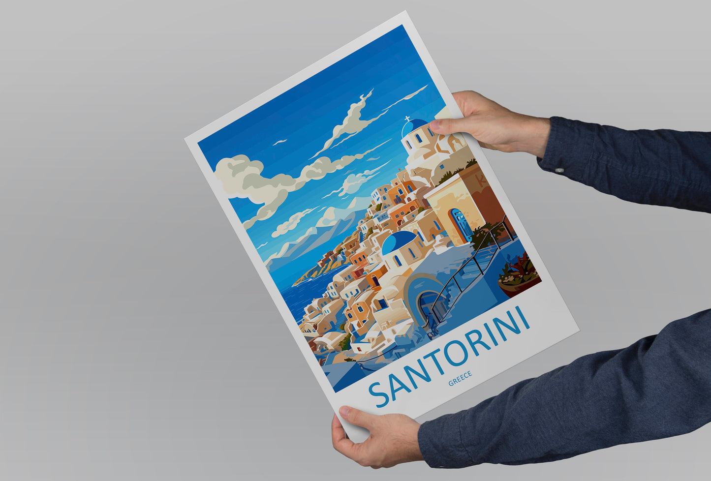 Santorini Travel Print Wall Art Santorini Greece Wall Hanging Home Decoration Santorini Gift Art Lovers Wall Art Print Santorini Greek Print