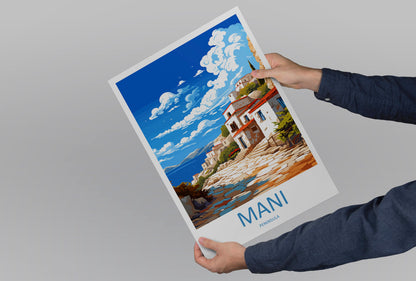 Mani Peninsula Travel Print Wall Art Mani Peninsula Wall Hanging Home Decoration Mani Peninsula Gift Art Lovers Wall Art Print