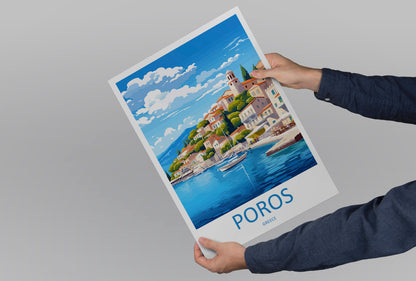 Poros Travel Print Wall Art Poros Greece Wall Hanging Home Decoration Poros Gift Art Lovers Wall Art Print Poros Greece Wall Art