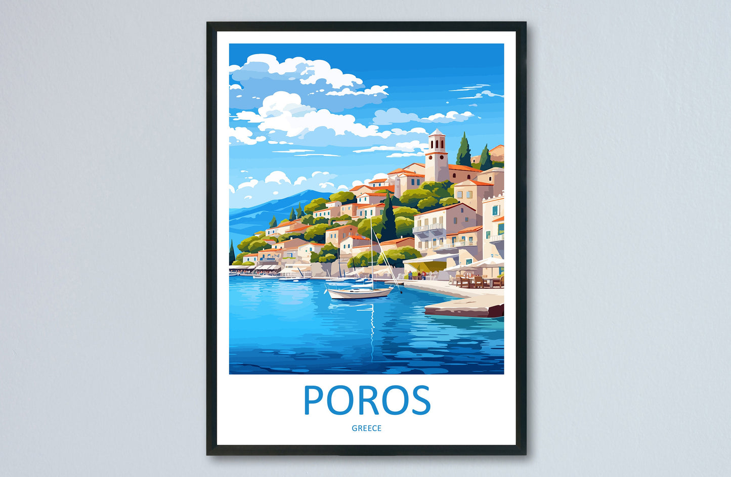 Poros Travel Print Wall Art Poros Greece Wall Hanging Home Decoration Poros Gift Art Lovers Wall Art Print Poros Greece Wall Art