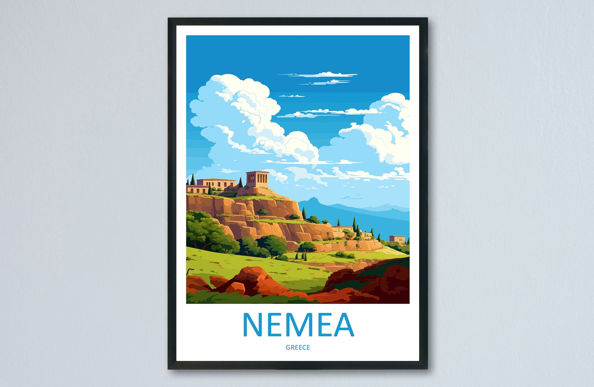 Nemea Travel Print Wall Art Nemea Greece Wall Hanging Home Decoration Nemea Gift Art Lovers Wall Art Print Nemea Greece Wall Art