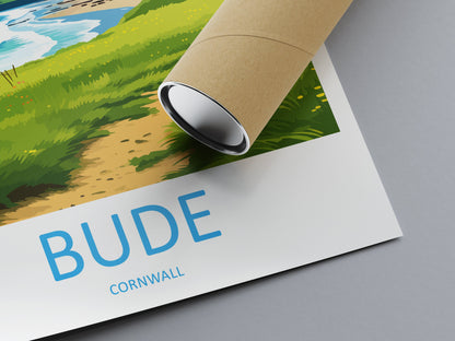 Bude Travel Print Wall Art Bude Wall Hanging Home Décor Bude Gift Art Lovers Cornwall Art Lover Gift
