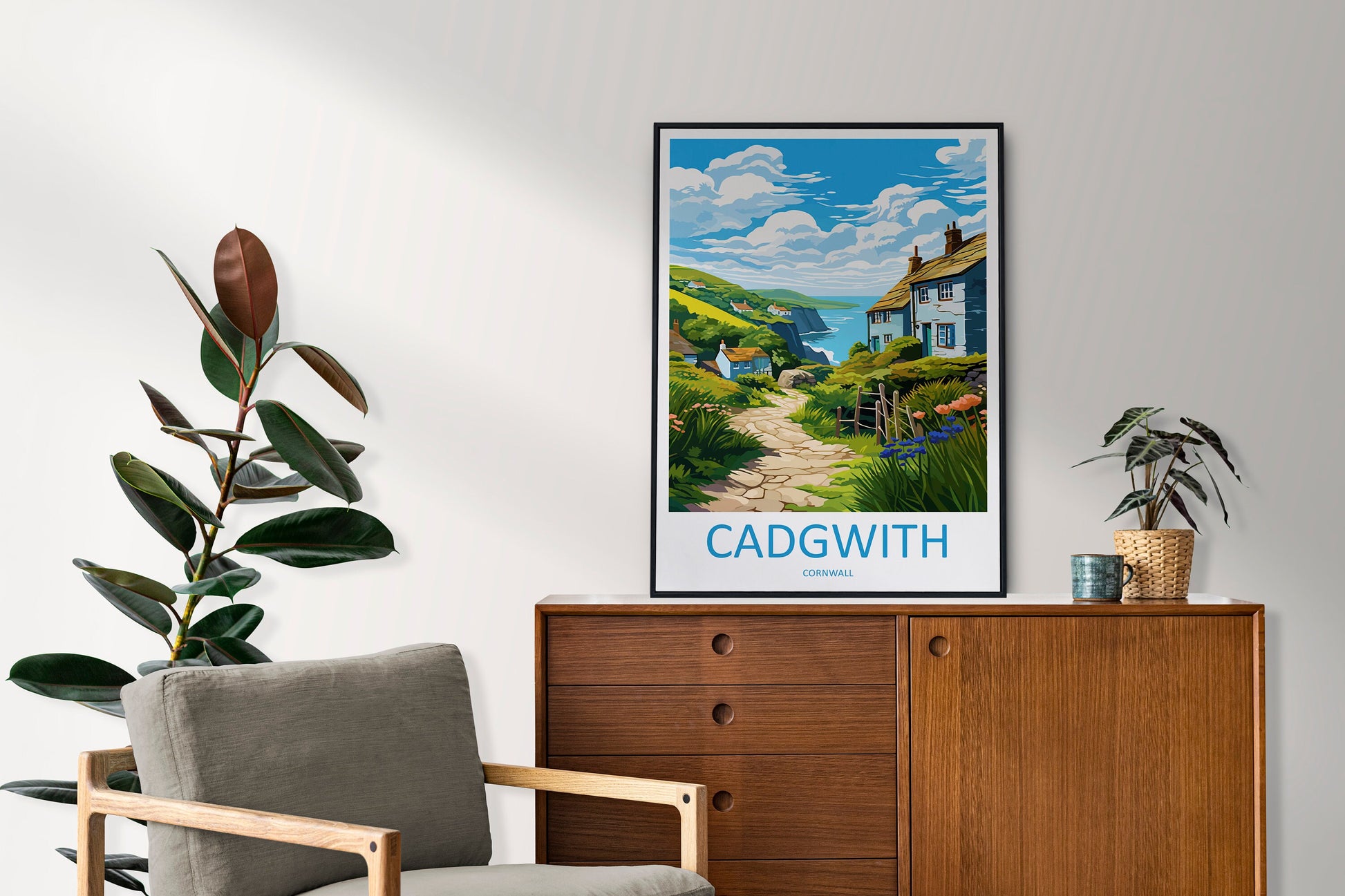 Cadgwith Travel Print Wall Art Cadgwith Wall Hanging Home Décor Cadgwith Gift Art Lovers Cornwall Art Lover Gift