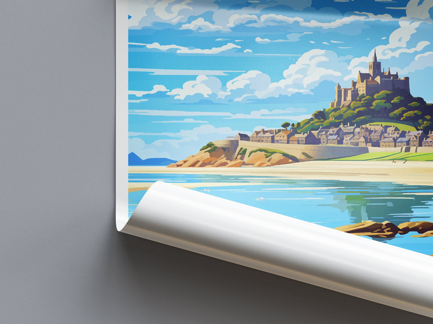 Marazion Travel Print Wall Art Marazion Wall Hanging Home Décor Marazion Gift Art Lovers Cornwall Art Marazion Wall Art