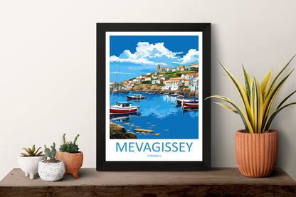 Mevagissey Travel Print Wall Art Mevagissey Wall Hanging Home Décor Mevagissey Gift Art Lovers England Art Lover Gift Mevagissey Poster